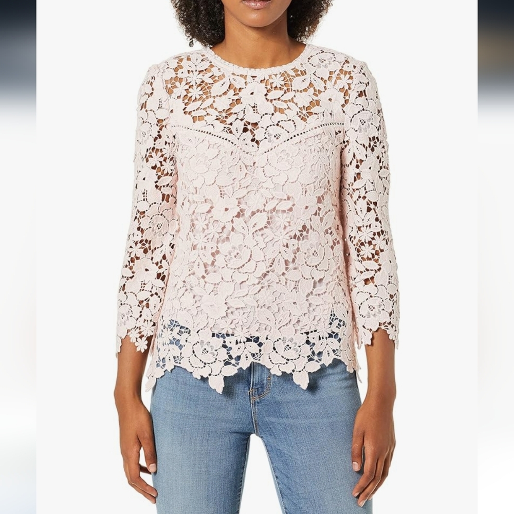 Joie Charnette Floral Lace Top in Rosewater - Picture 1 of 8